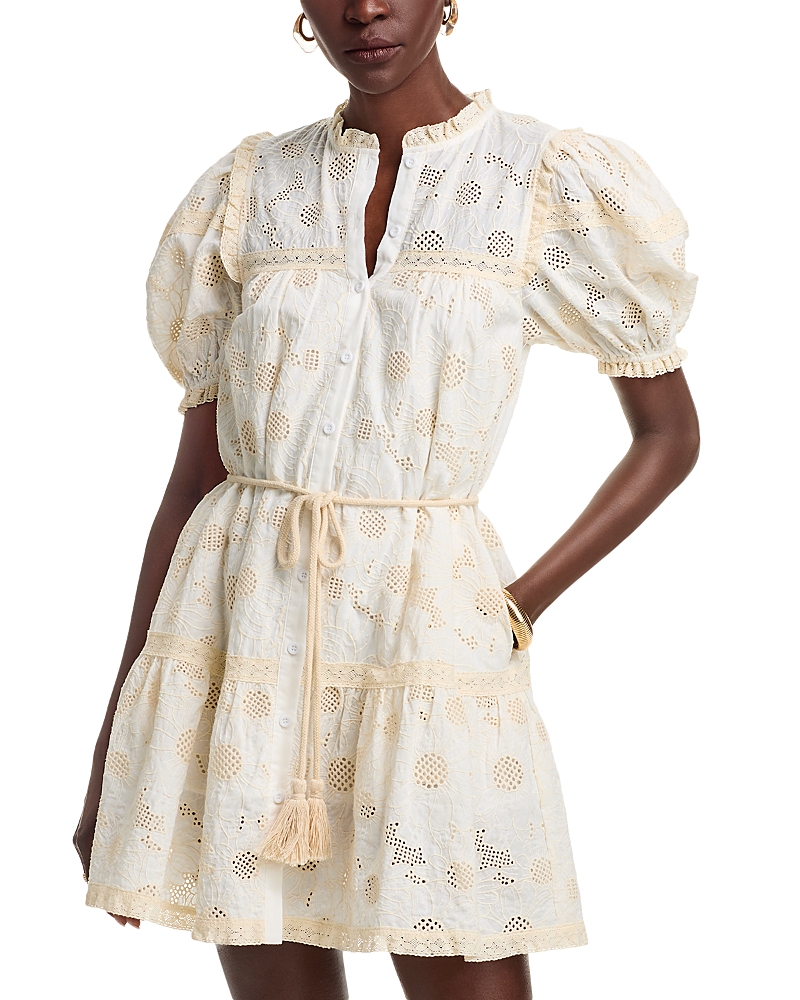 Stellah Button Down Mini Dress In Natural