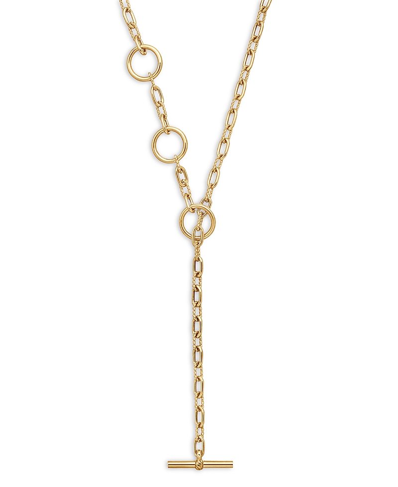 David Yurman 18K Yellow Gold Dy Madison Three Ring Chain Necklace, 20