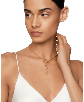 18K Yellow Gold DY Madison&reg; Three Ring Chain Necklace, 17"