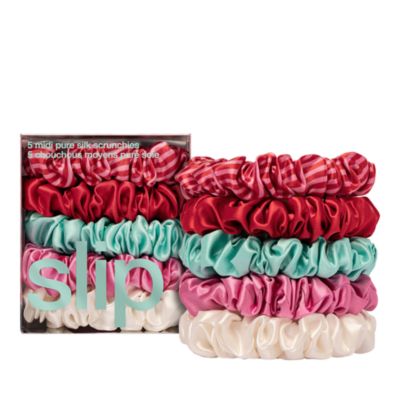 slip - Pure Silk Midi Scrunchie, Set of 5