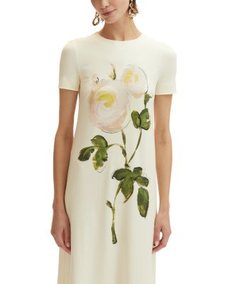 Short Sleeve Painted Rise Maxi Dress