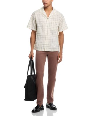 L'Homme Slim Brushed Twill Pants in Mauve