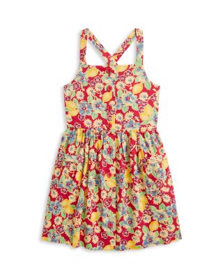 Ralph Lauren - Girls' Lemon Floral Slub Cotton Dress - Little Kid