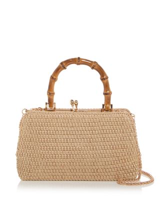 AQUA - Bamboo Top Handle Bag - Exclusive