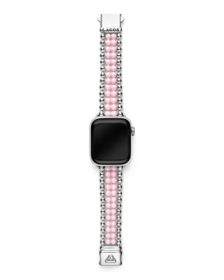 Stainless Steel & Pink Ceramic Smart Caviar Watch Band for Apple Watch&reg;