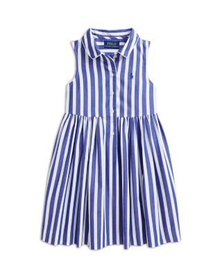 Polo Ralph Lauren - Girls' Striped Cotton Poplin Shirt Dress - Little Kid, Big Kid