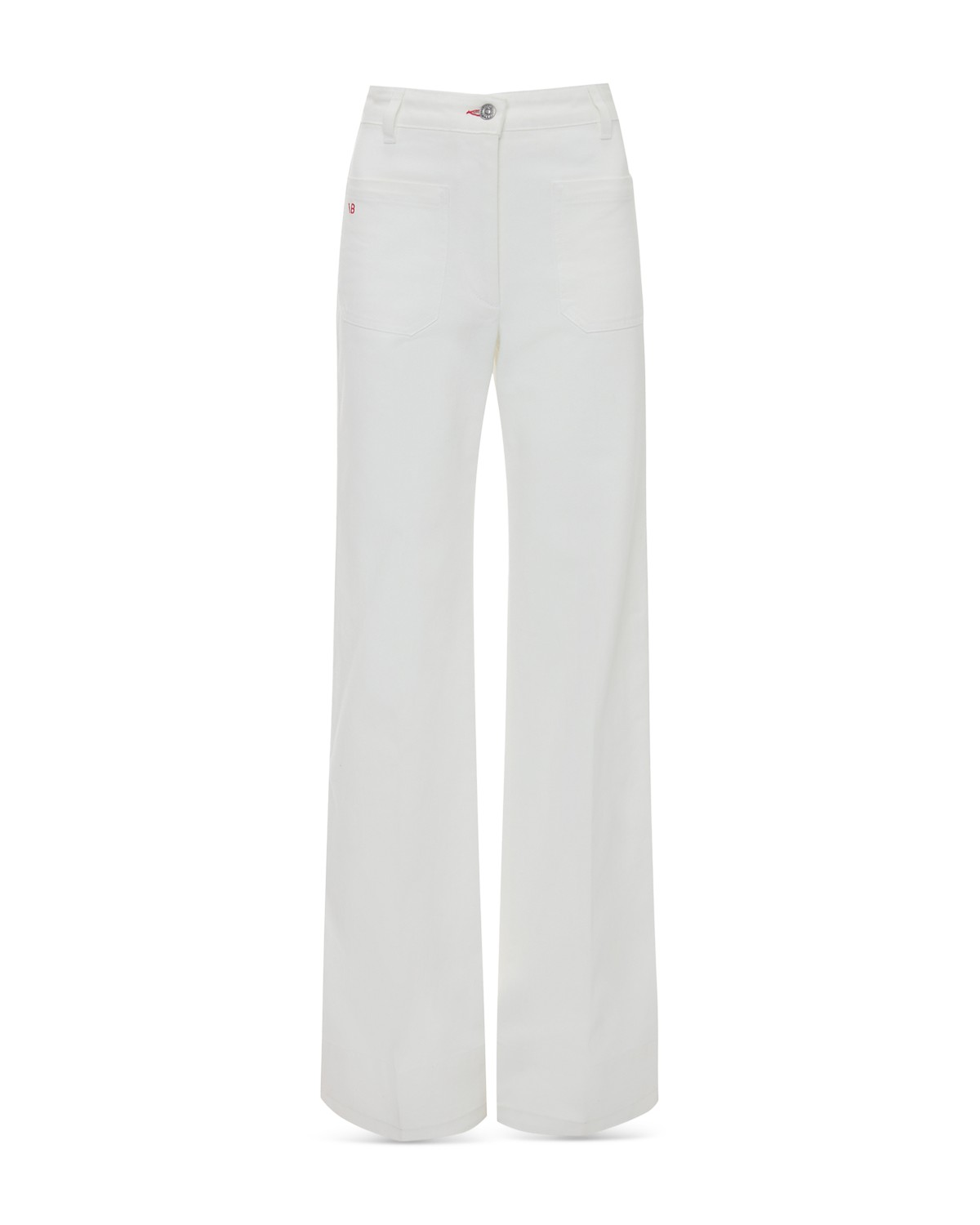 Victoria Beckham Alina Wide Leg Jeans in Washed White in Wash White