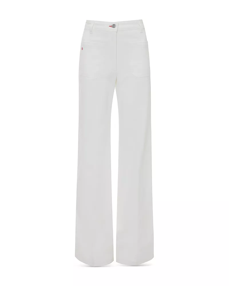 Victoria Beckham Alina Wide Leg Jeans in Washed White
