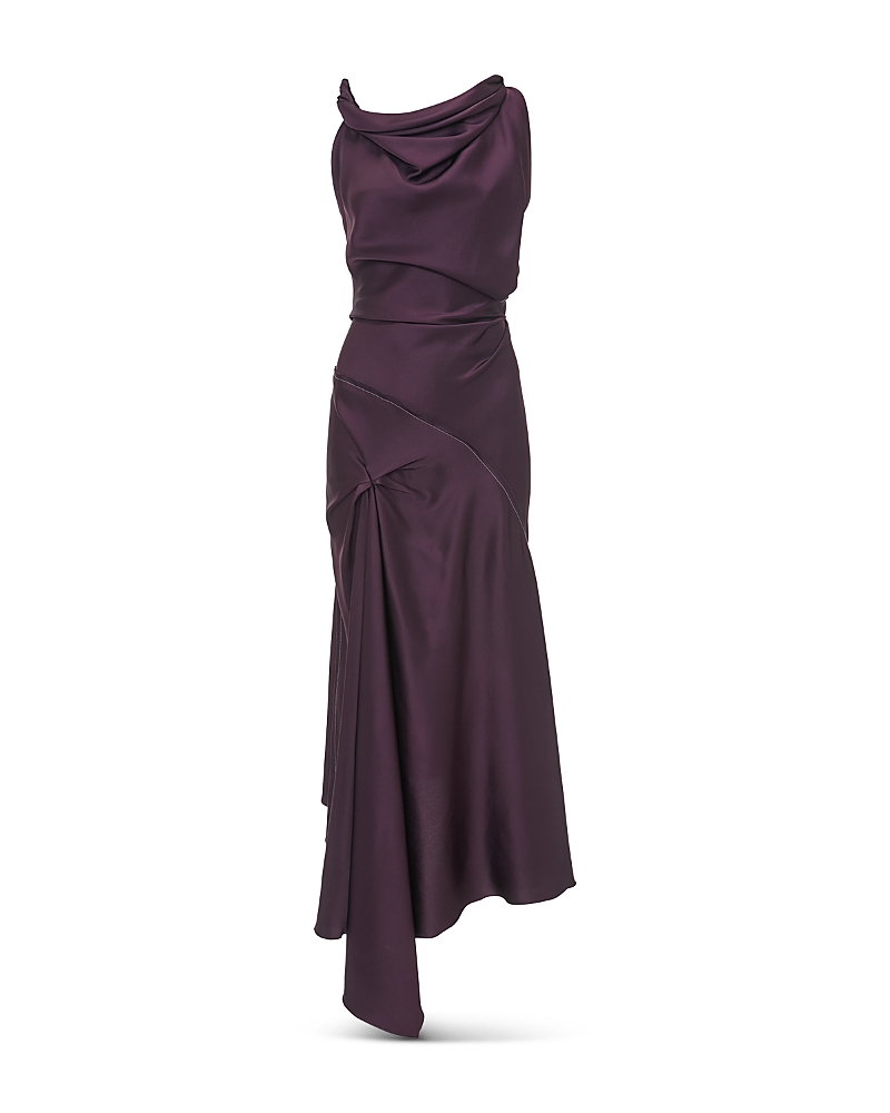 Victoria Beckham Asymmetric Dress In Fig