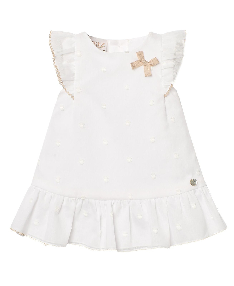 Paz Rodriguez Girls' Lino Dress - Baby In White