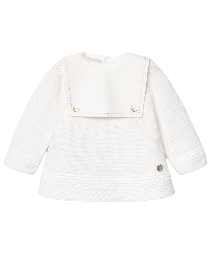 Paz Rodriguez Boys' Lino Cotton Sweater - Baby In White