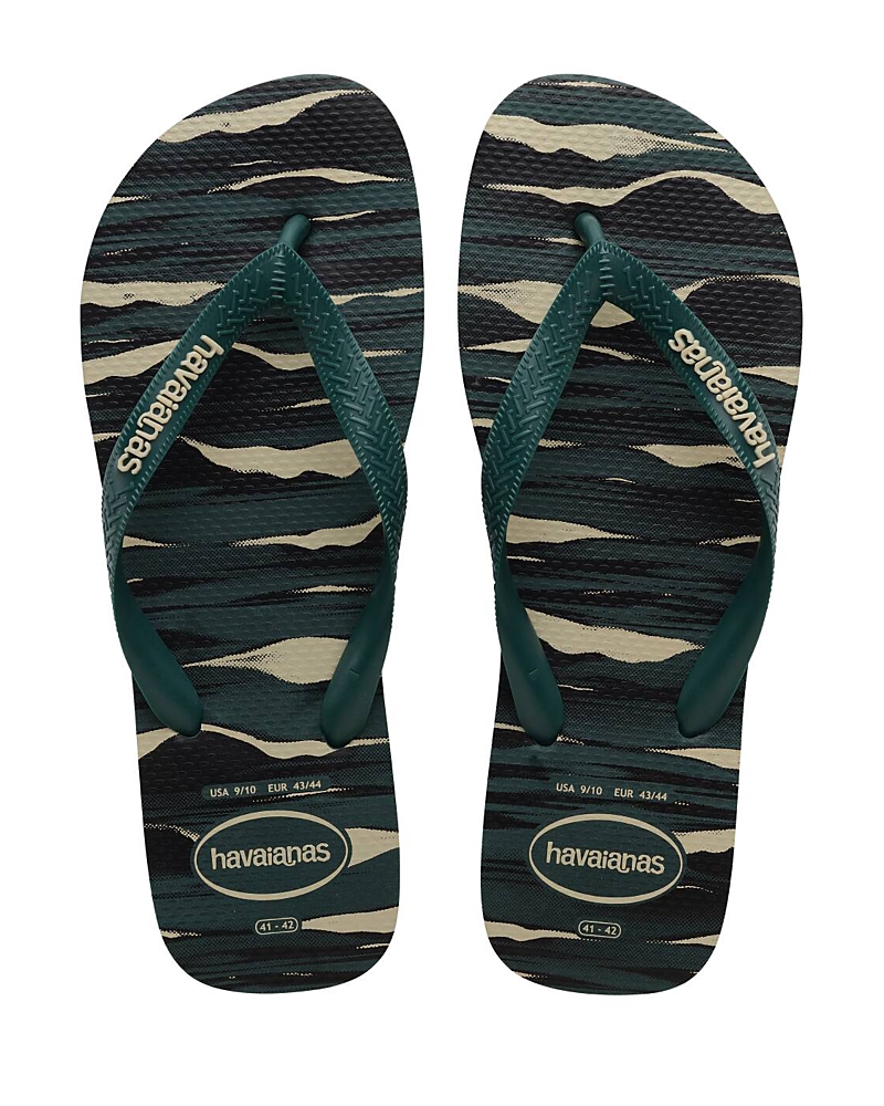 Havaianas Men's Top Camo Print Flip-flops In Pantanal Green