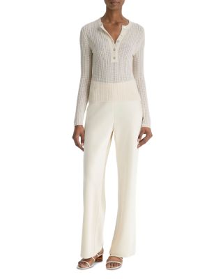 Waffle Knit Henley Sweater