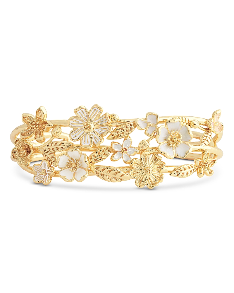 Anabel Aram Bloom Triple Row Cuff Bracelet in 18K Gold Plated - Exclusive