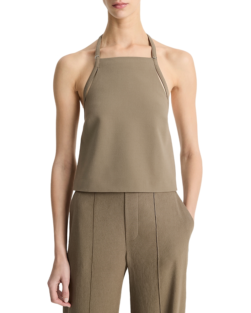 Vince Apron Halter Top In Oak Moss