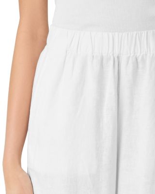 Linen Cropped Wide Leg Pants