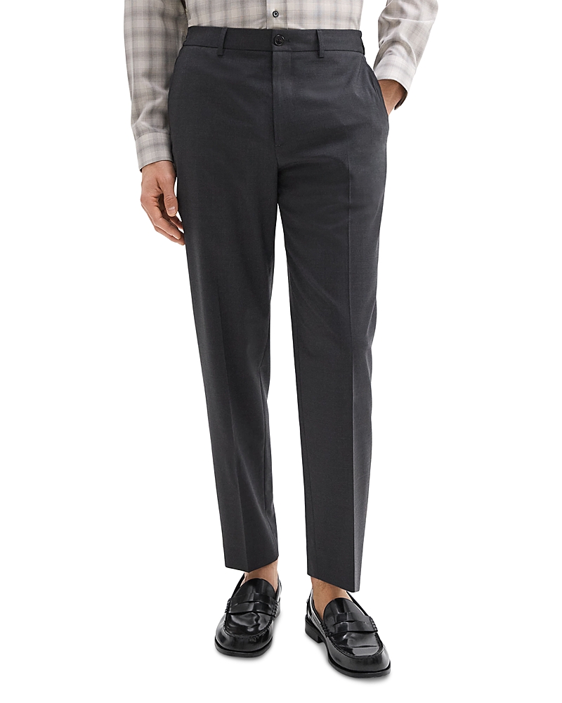 Theory Curtis Travel Slim Fit Wool Pants In Charcoal Melange