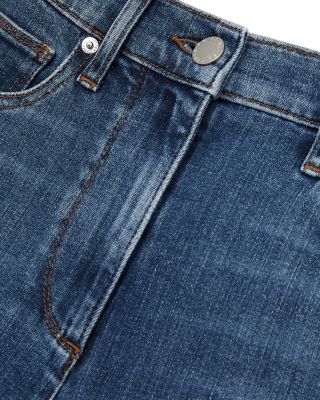 Petite Heather Mid Rise Wide Leg Jeans 