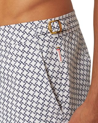 Bulldog Jacquard High Low Geo Swim Trunks 