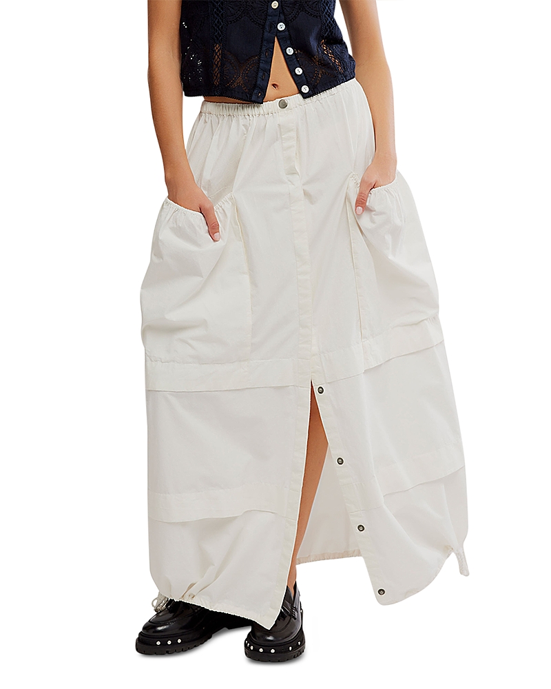 Free People Eloise Parachute Maxi Skirt In Clean Ivory