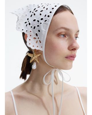 Imitation Pearl Starfish Drop Earrings