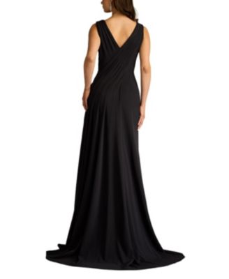 Port Pleated Crepe Gown