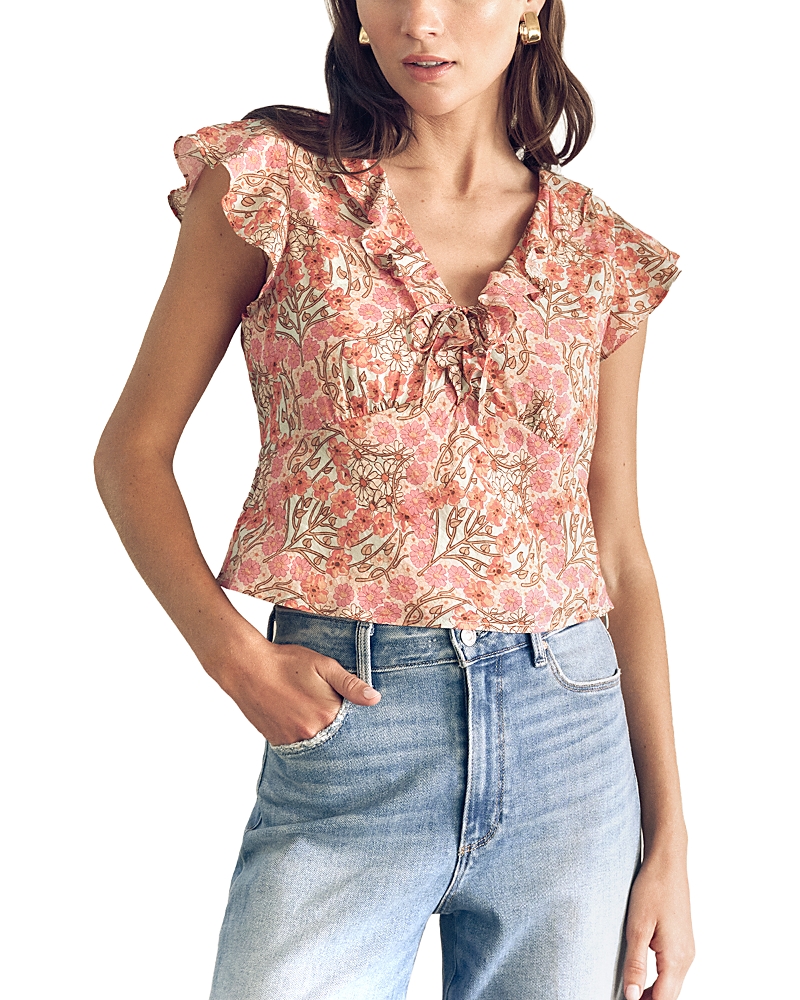 Paige Farrow Printed Ruffled Top