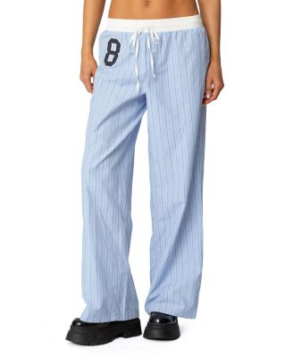 Erez Contrast Waist Striped Pants
