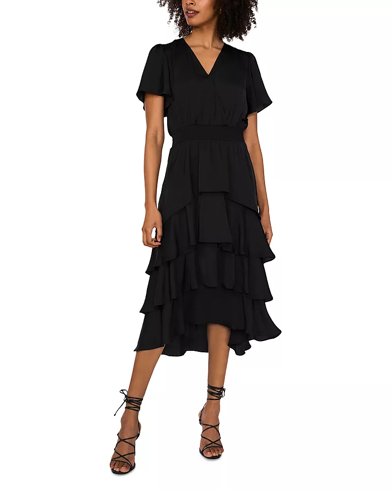 Vince Camuto Smocked Waist Tiered Dress