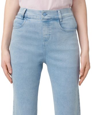 High Rise Ruffle Hem Skimmer Jeans