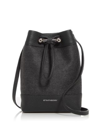 Strathberry - Osette Midi Cashmere & Leather Crossbody Bag