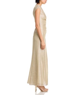 Crinkle Metallic Gown