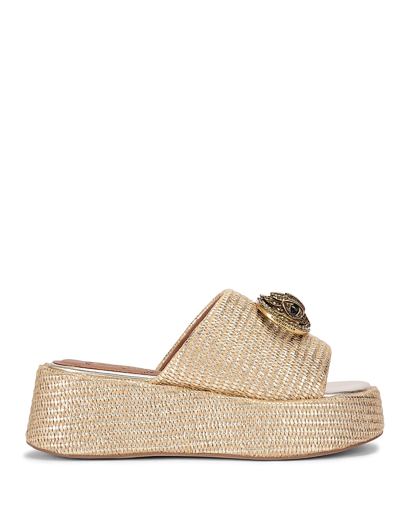 Kurt Geiger London Chelsea Flatform Slide Sandal In Open Beige