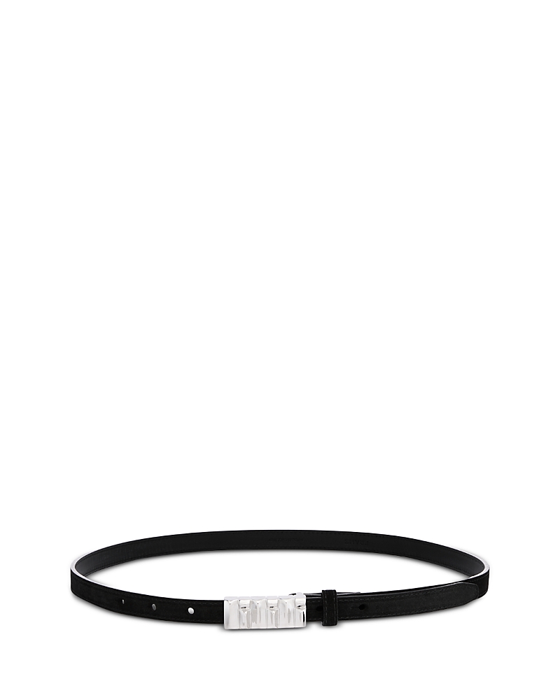 Frame Leather Petit Simple Art Deco Belt In Black