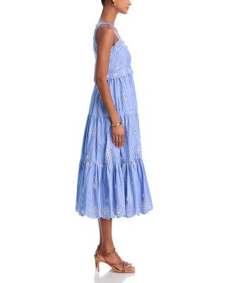 Embroidered Stripe Dress