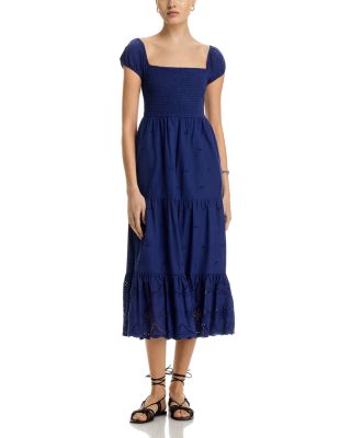 Area Stars - Eyelet Smocked Midi Dress