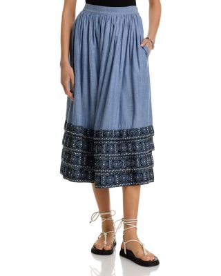 Area Stars - Chambray Embroidered Skirt