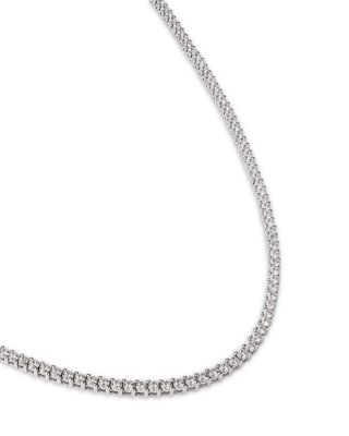 Certified Diamond Classic Tennis Necklace in 14K White Gold, 5.0 tcw