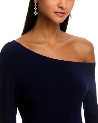 18K White Gold Venetian Princess Diamond Flower Graduated Drop Earrings