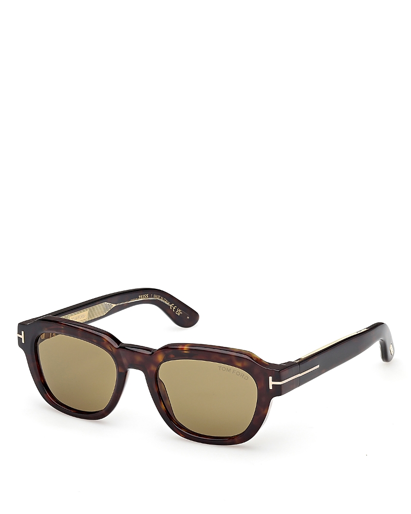 Tom Ford Men's Icon Collection Acetate Square Sunglasses In Havana/green