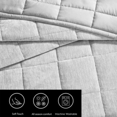 Chenille Box Solid 3 Piece Quilt Set, King
