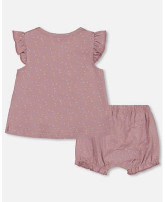 Girls' Printed Organic Cotton Top and Bloomer Set - Baby