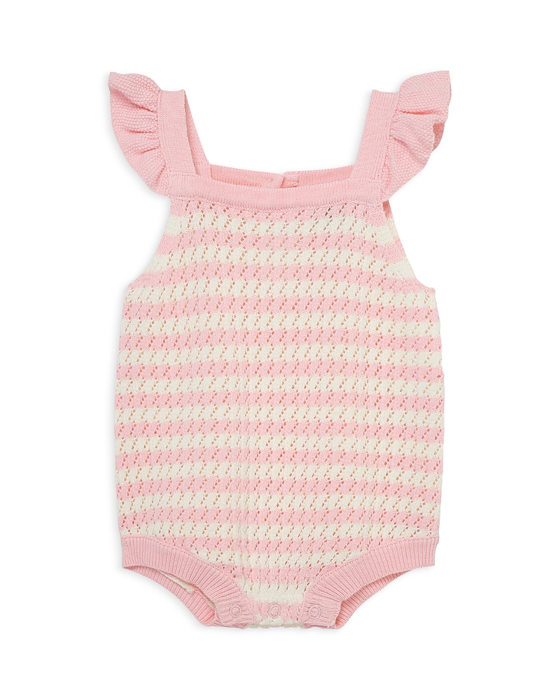 Little Me Girls' Striped Bubble Romper - Baby In Pink