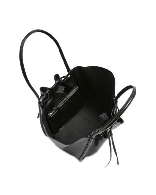 Large Leather Ruched Tote