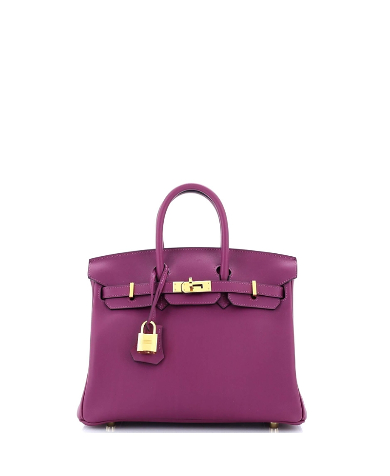 Pre-owned Pre-owned Hermes Hermes Birkin 25 Handbag Purple Swift With Gold Hardware In Anemone