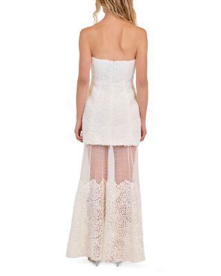 Marella Lace Insert Textured Gown