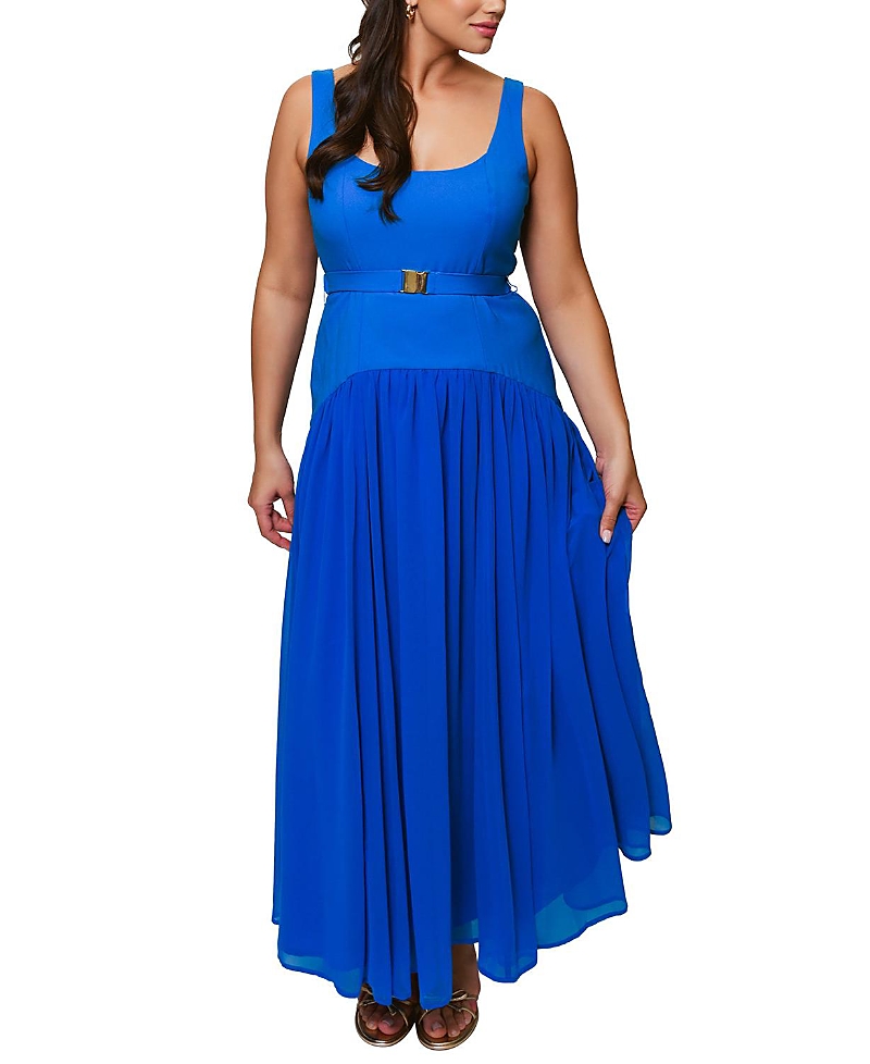 HUTCH PLUS SIZE RIDGE DROP WAIST LONG DRESS
