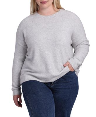 Plus Size Sparkle Cashmere Boxy Crew Neck Top
