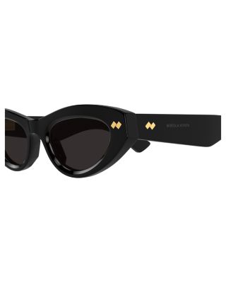 Bold Ribbon Stud Cat Eye Sunglasses, 50mm