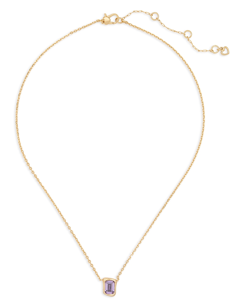 Kate Spade New York Molten Glass Solitaire Pendant Necklace, 16-19 In Purple/gold